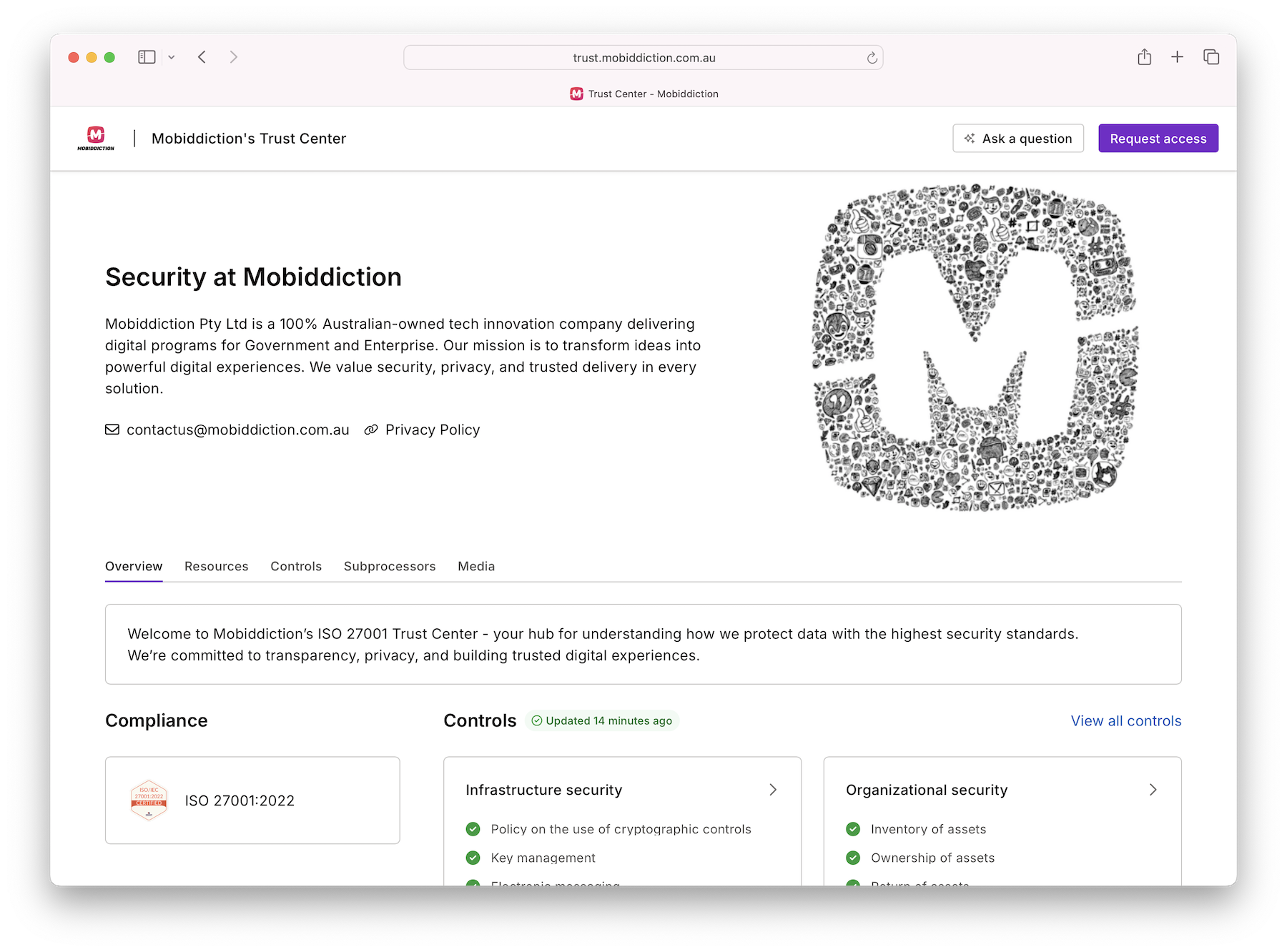 Mobiddiction Trust Centre ISO Compliance Portal