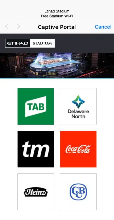 Captive WiFi for Marvel Stadium